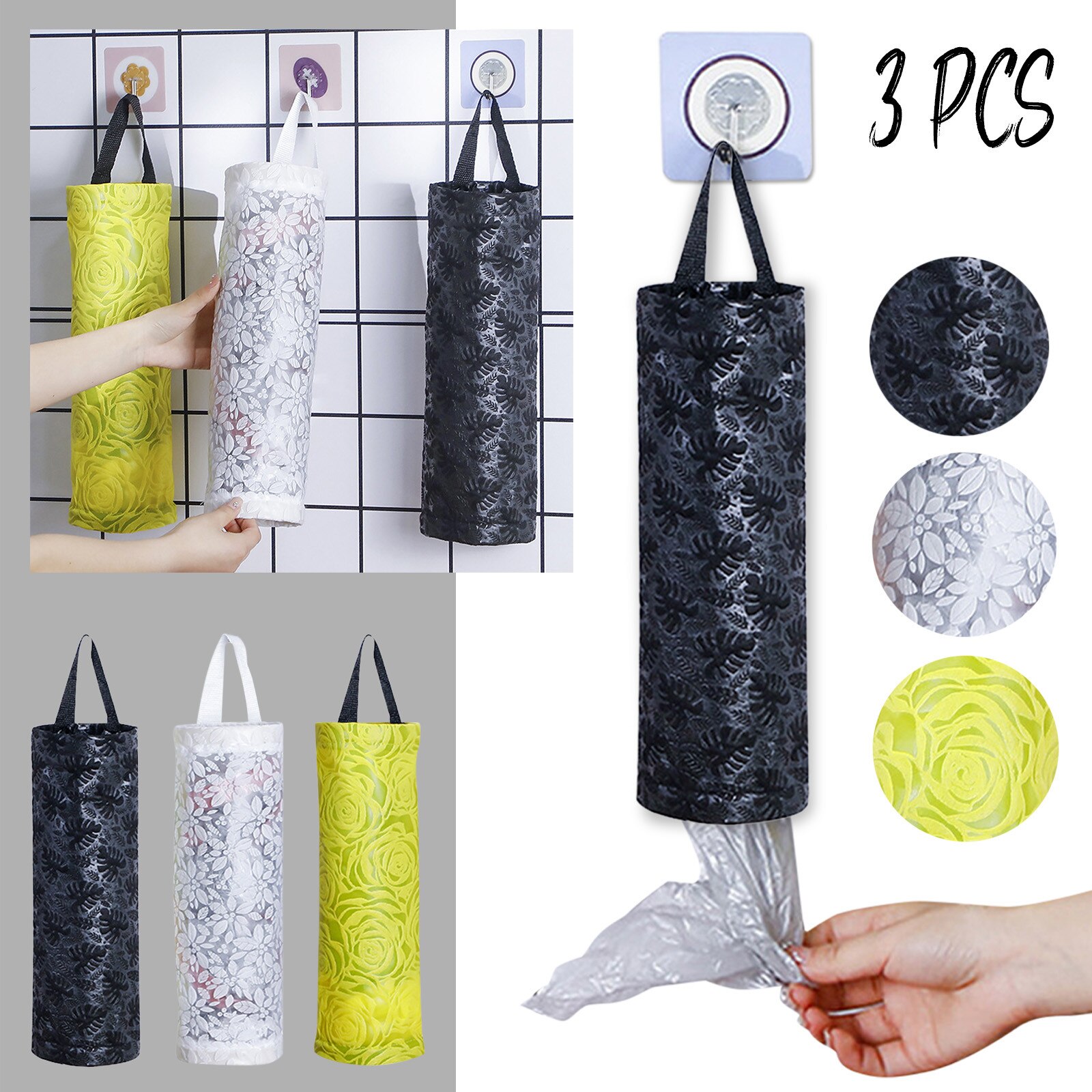 Kitchen Rubbish Bag Round Storage Bag Miscellaneous Wall Hanging Organizer Convenient Extraction Box Small Freezer Containers